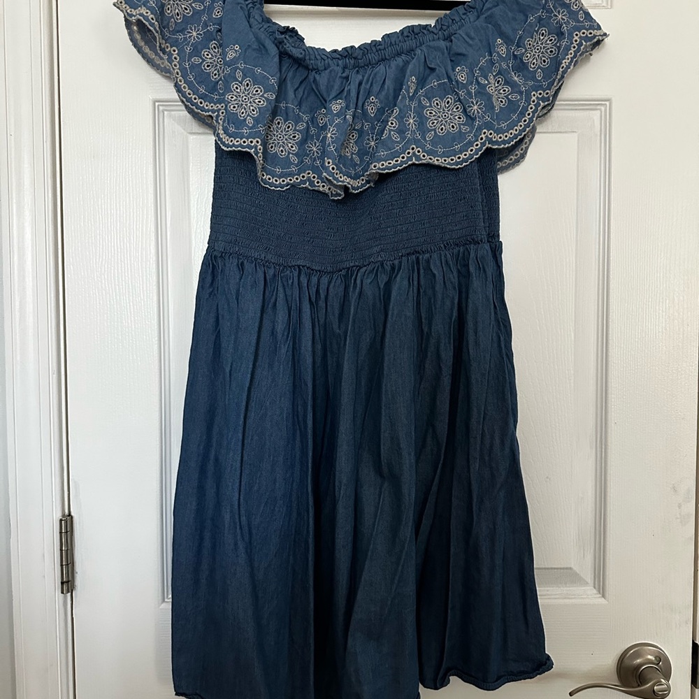 EUC Xhilaration Denim Off-Shoulder Dress